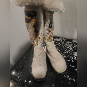 Tan Ed Hardy boots